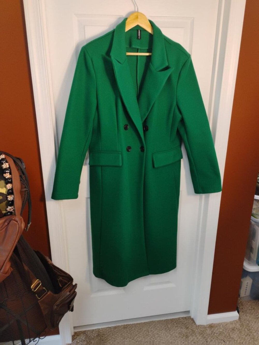 KOANDAILY Emerald Green Double-Breasted Coat XL
